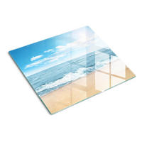 GLASPLATTE 60x52 cm Strand - Blau, Glas (60/0.4/52cm) - TULUP