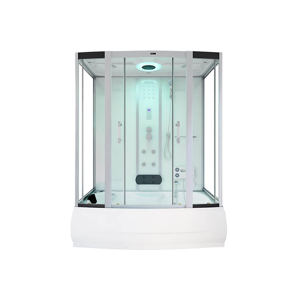 DAMPFDUSCHE DIAMOND - Weiß, 170 x 90 cm - Weiß, Glas (90cm) - Home Deluxe