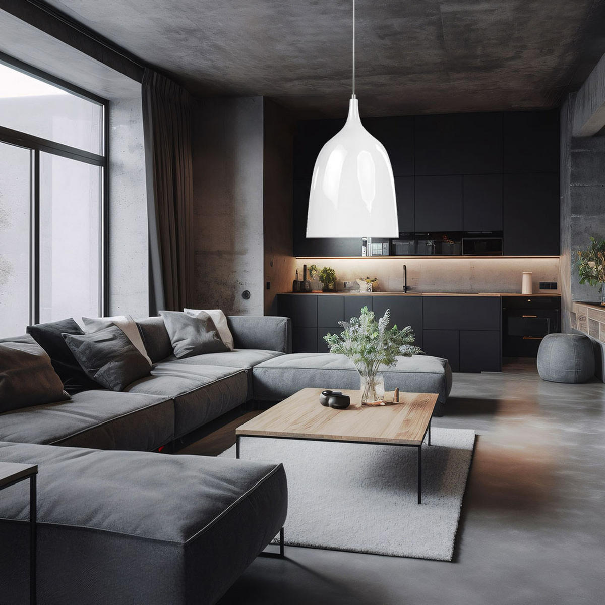 HÄNGELEUCHTE JOE Weiß Silber - Weiß, Metall (27/27/110cm)