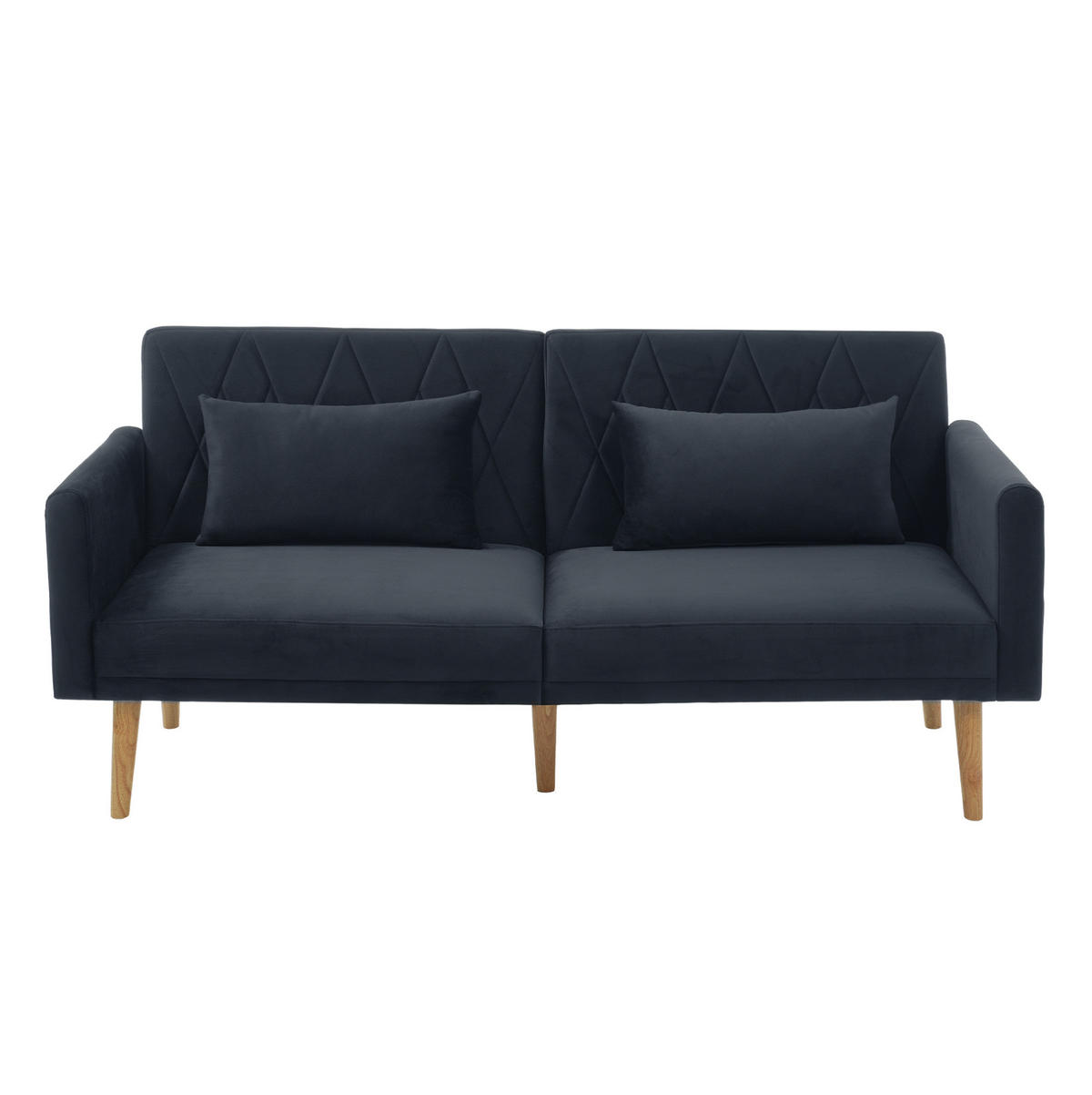 SCHLAFSOFA multifunktional 180 x 75 x 82 cm Samt Black 2-Sitzer - Schwarz, Holzwerkstoff (180/82/75cm) - Meubliv