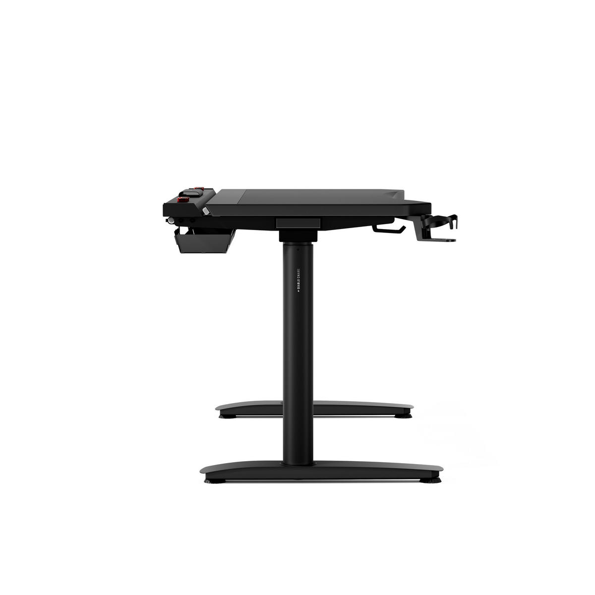 ELEKTRISCH verstellbarer Gaming-Schreibtisch X-Forge 140 x 70 cm - Schwarz, Metall (70/140/73cm) - Diablo Chairs