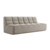 3-SITZER SOFA Samt Stoff Grau - Taupe/Schwarz, Kunststoff/Textil (210/75/93cm) - Makamii