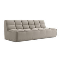 3-SITZER SOFA Samt Stoff Grau - Taupe/Schwarz, Kunststoff/Textil (210/75/93cm) - Makamii