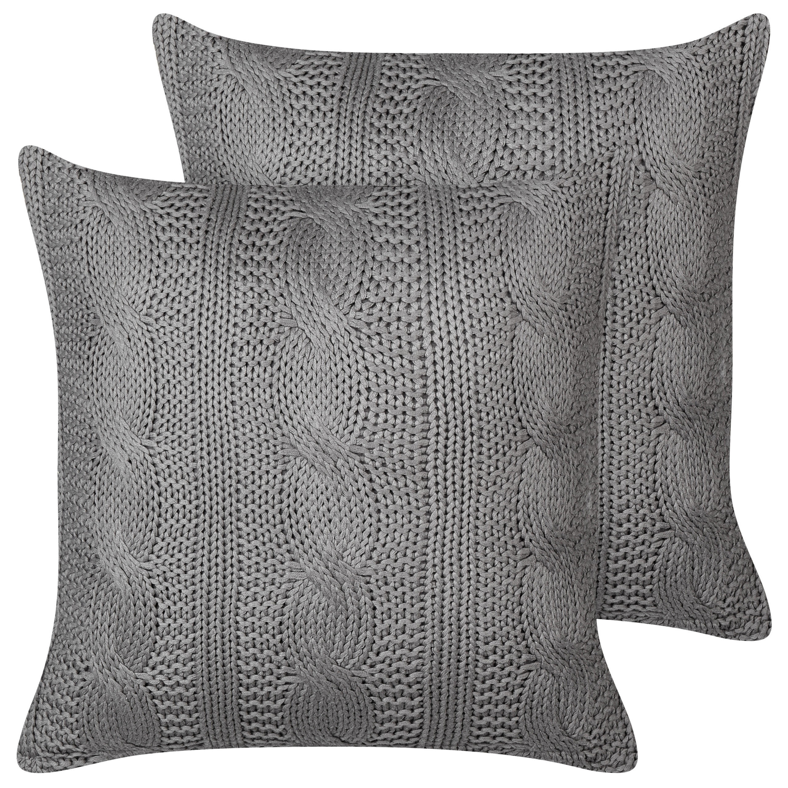 Beliani DEKORATIVNÍ POLŠTÁŘ sada 2 ks Šedý 45/45 cm Constylis