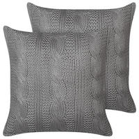 DEKOKISSEN 2er-Set Grau 45/45 cm Constylis - Grau, Textil (45/45cm) - Beliani