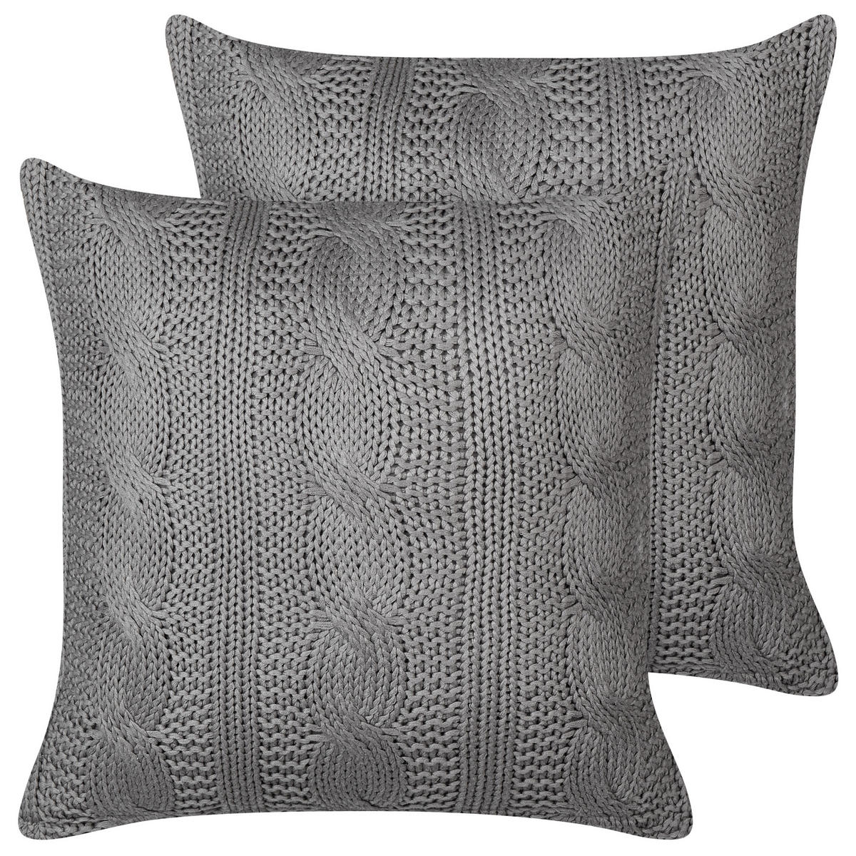 DEKOKISSEN 2er-Set Grau 45/45 cm Constylis - Grau, Textil (45/45cm) - Beliani