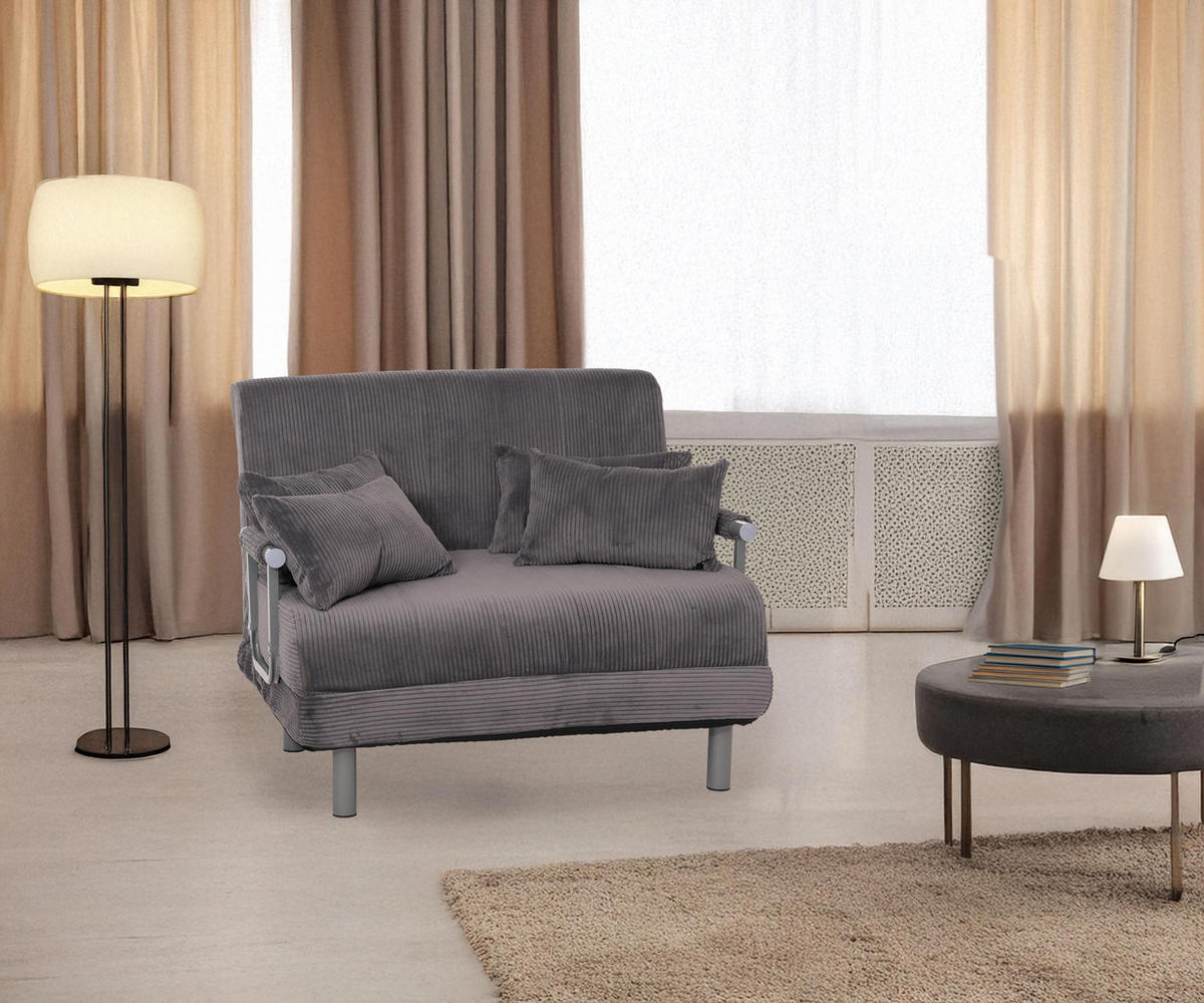 SCHLAFSESSEL Anthrazit - Anthrazit, Textil (105/80/190cm) - MCW