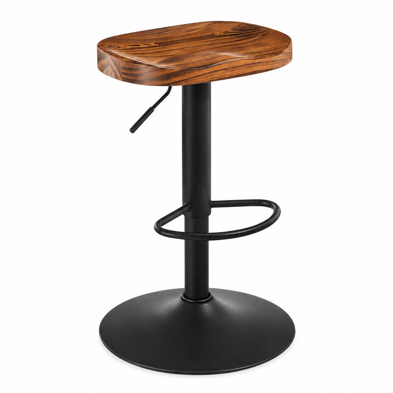 BARHOCKER drehbar höhenverstellbar 41,5 x 31,5 x 60-81 cm Rustik Braun - Braun, Metall (31.5/81/41.51cm) - Meubliv