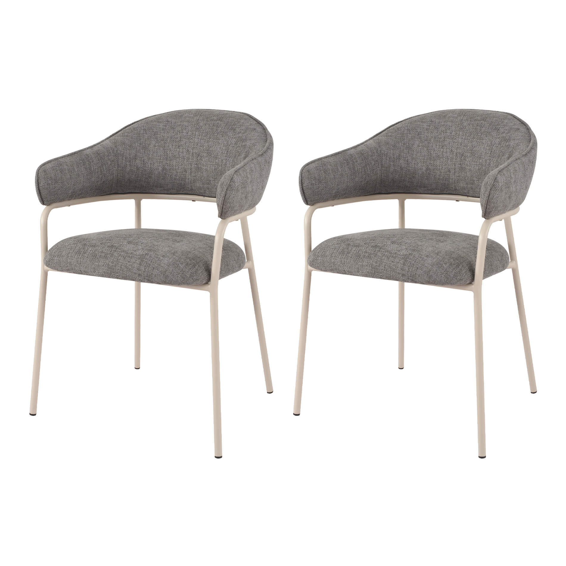 STÜHLE 2er Set Grau Weiß 56,5/57/82,5 cm - Grau, Textil (56.5/82.5/57cm) - Mobili Rebecca