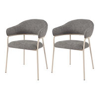 STÜHLE 2er Set Grau Weiß 56,5/57/82,5 cm - Grau, Textil (56.5/82.5/57cm) - Mobili Rebecca