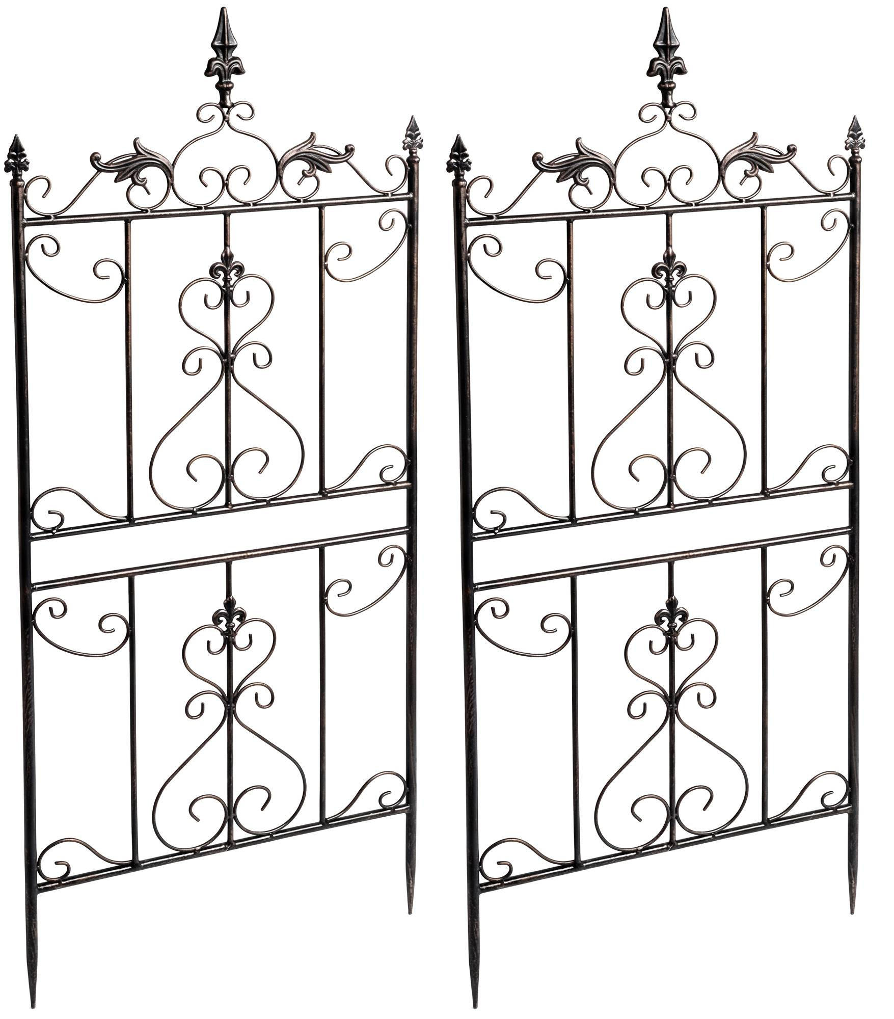 RANKGITTER Ines 2er Set 51x3x124cm Metall Bronze Rankhilfe - Bronzefarben, Metall (51/124/3cm) - DELUKE