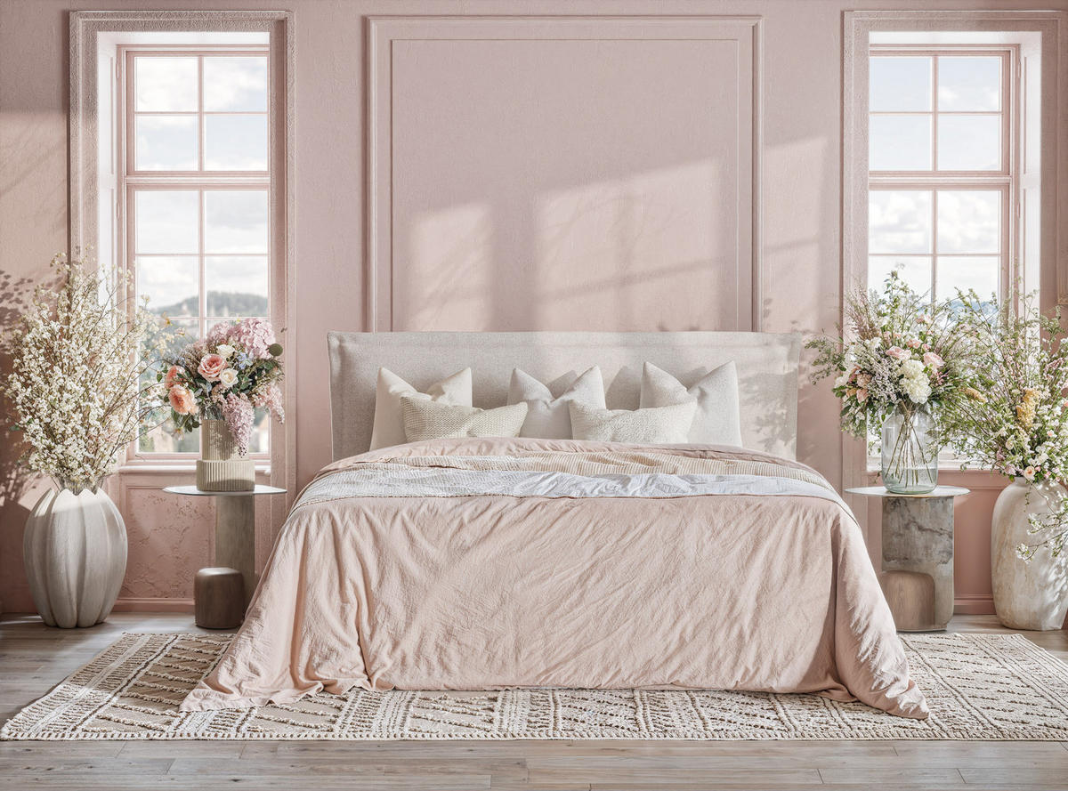 BOXBETT Saffron 200/200 cm, in Ecru, Bettkasten, Matratze, Topper - Ecru/Schwarz, Holz/Holzwerkstoff (200/200cm) - Maison de Reve