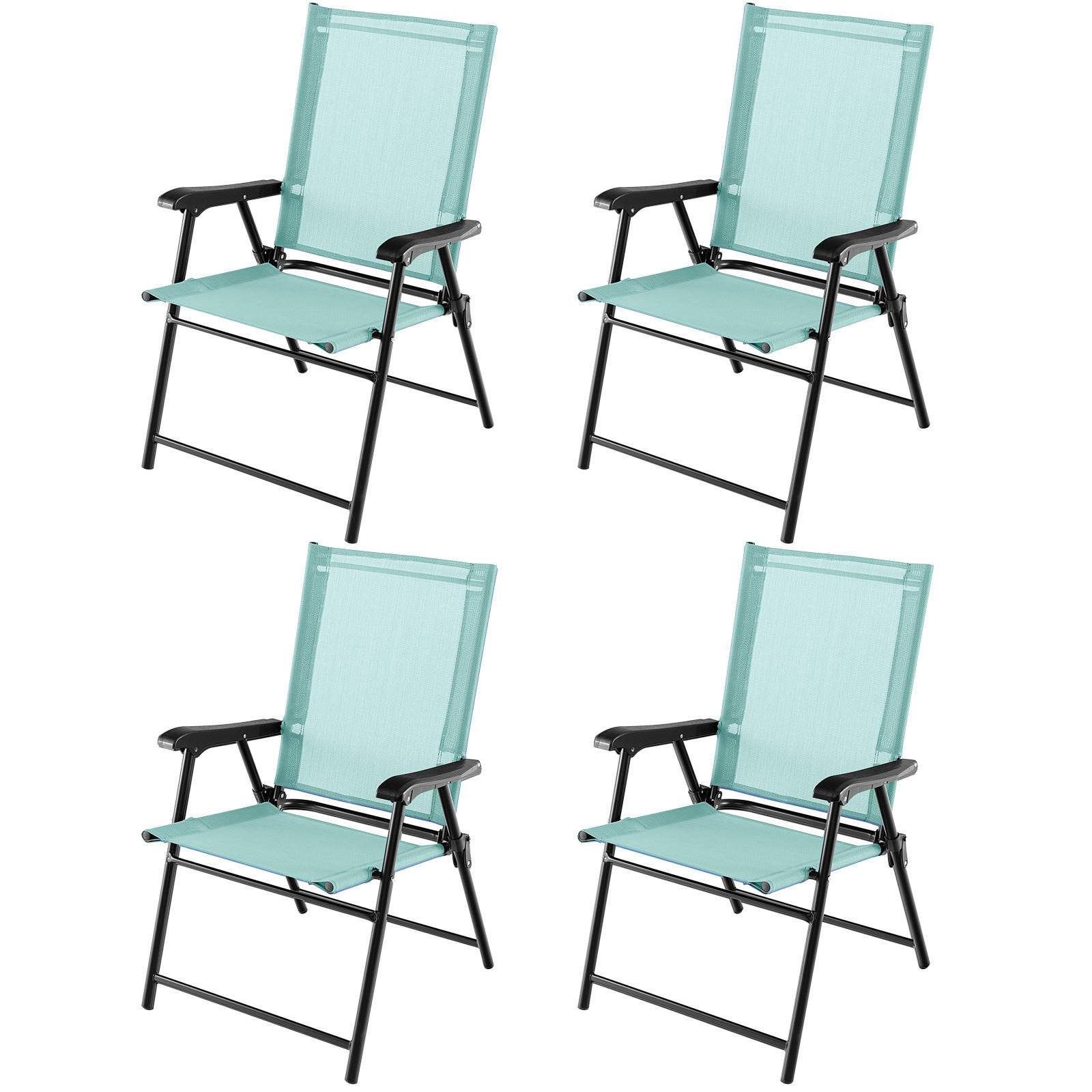 TERRASSENSTUHL Minzgrün (4-teilig) - Mintgrün, Metall (60/93/65cm) - COSTWAY