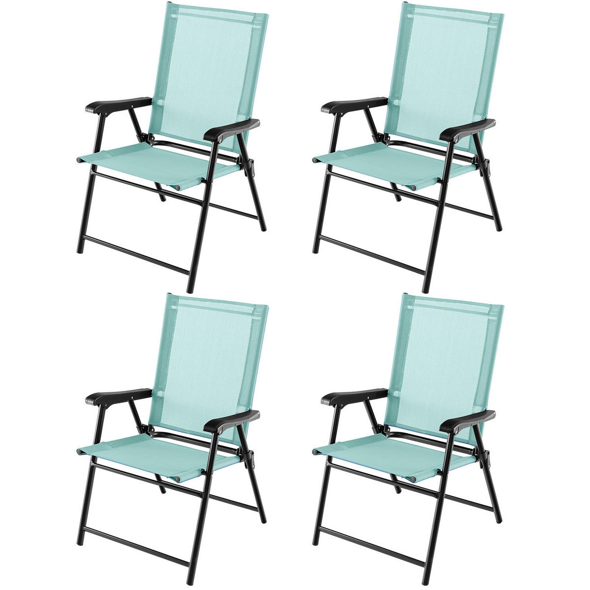 TERRASSENSTUHL Minzgrün (4-teilig) - Mintgrün, Metall (60/93/65cm) - COSTWAY