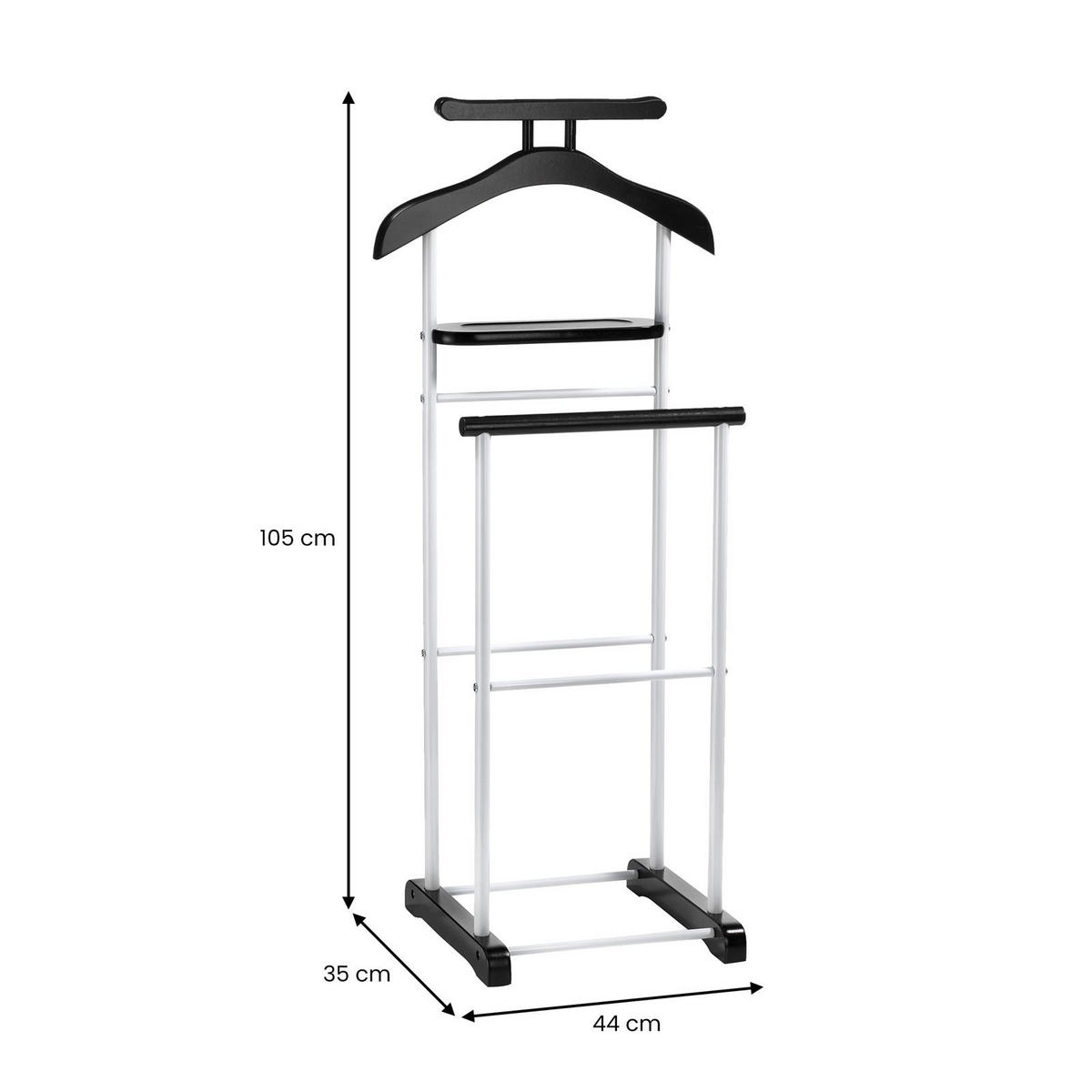 HERRENDIENER MEDINA - Schwarz/Weiß, Metall (44/105/35cm) - CARO-Möbel