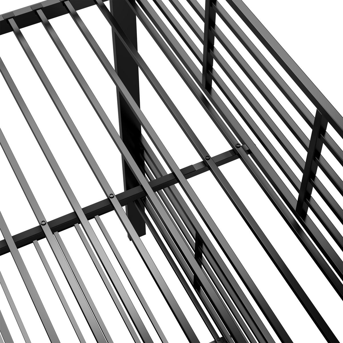 ETAGENBETT 140/200 cm DE-33080 mit Ausziehbett und Rausfallschutz Schwarz - Schwarz, Metall (140/200cm) - ComfortXL