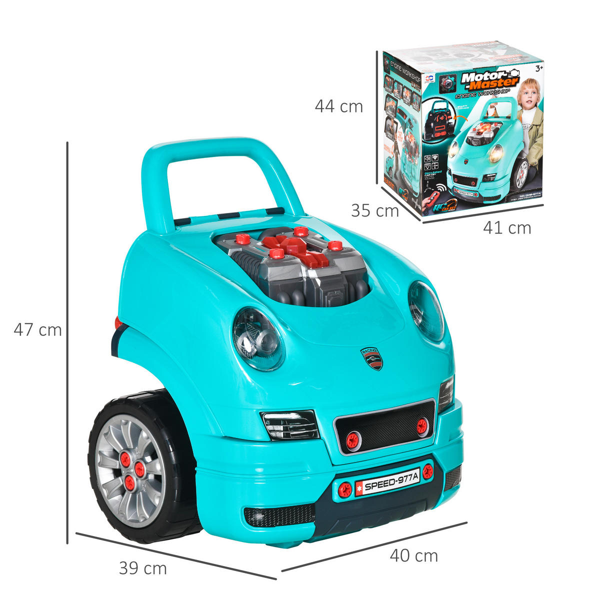 SPIELZEUG-LKW DE-18725 2-in-1 Mechaniker-Set mit Licht & Sound Blau - Blau, Kunststoff (39/47/40cm) - ComfortXL