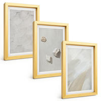 BILDER SET 3er Set - 20x30 cm Goldrahmen - Sandsteine moderne Farbe - Goldfarben, Kunststoff (20/30cm) - TULUP