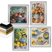 WANDBILDER 4er Set - 50x50 cm & 40x60 cm Silberner Rahmen - Matisses stilvolle Figuren - Silberfarben, Kunststoff (50/50cm) - ArtPrintCave