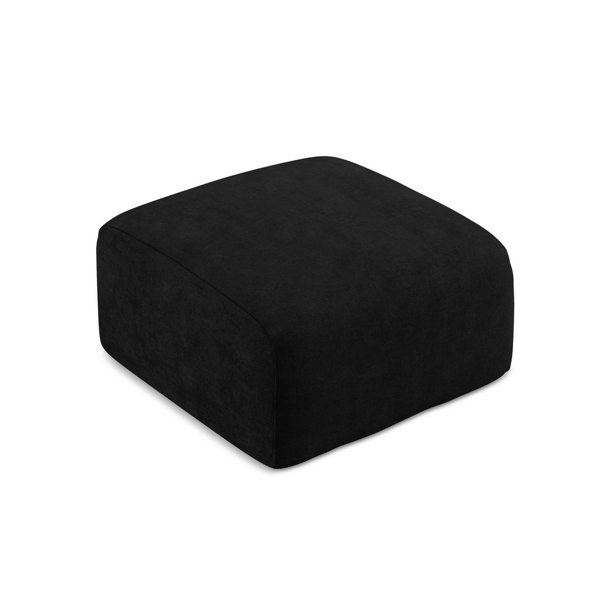 POUF Chenille Stoff Schwarz - Schwarz, Holzwerkstoff/Kunststoff (65/40/65cm) - LaMiaSofa