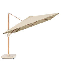 AMPELSCHIRM rechteckig 4 x 3 m Challenger T¹ Premium 360° kippbar natur/teak - Creme, Metall (300/400cm) - Platinum