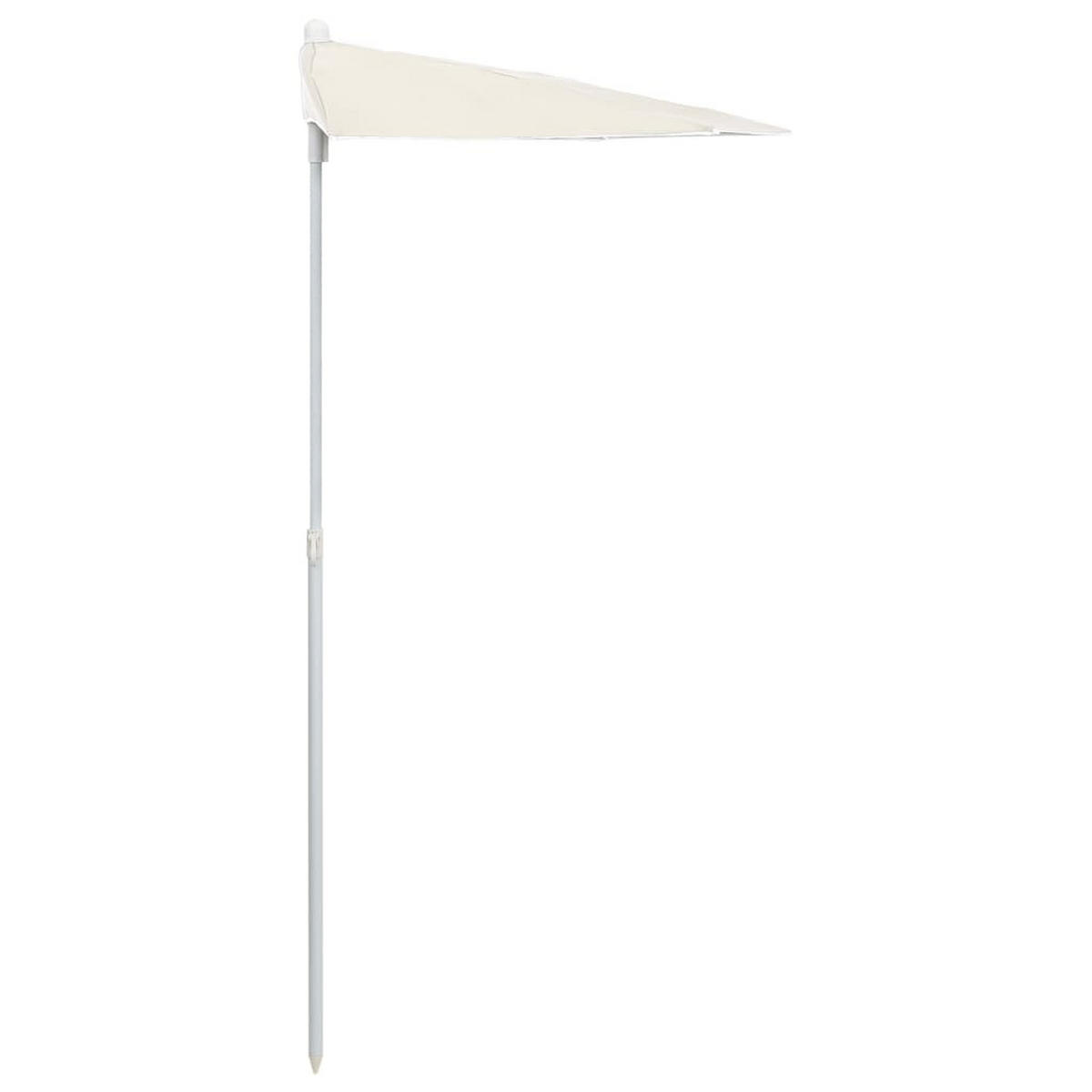 HALB-SONNENSCHIRM Mit Mast 180/90 Cm Sandfarbe - Creme, Textil (180/90cm) - vidaXL