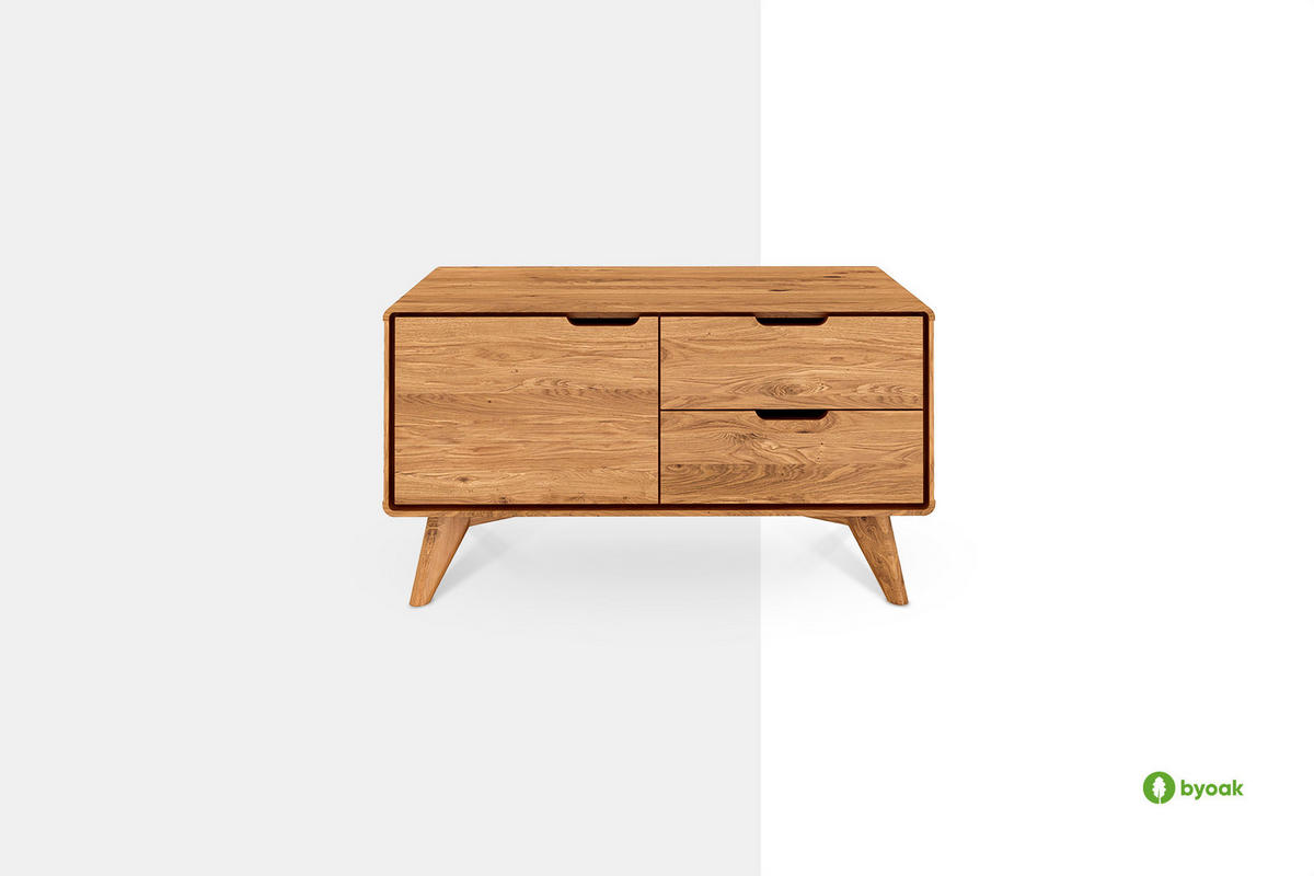 KOMMODE NIEDRIG GREG Wildeiche - Wildeiche, Holz (90/48/40cm) - byoak