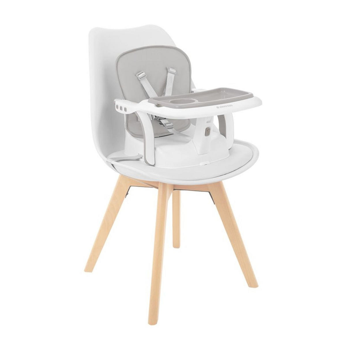 KINDERSTUHL Chewy grau Doppeltablett, Sicherheitsgurt, faltbar - Grau, Kunststoff (39/38/25cm) - Kikka boo