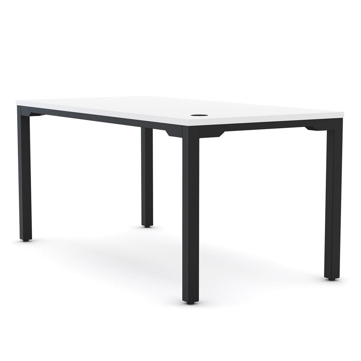 SCHREIBTISCH Höhenverstellbarer Schreibtisch Piacetta Signalweiß Schwarz 180/80/73-118cm - Schwarz/Weiß, Holzwerkstoff/Metall (80/180/125cm) - ASSMANN