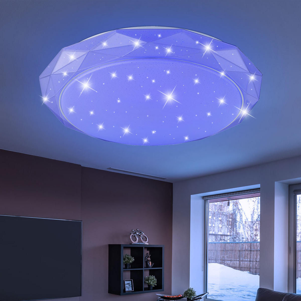 LED DECKENLEUCHTE Metall Weiß - Weiß, Metall (50/50/9cm) - Globo Lighting