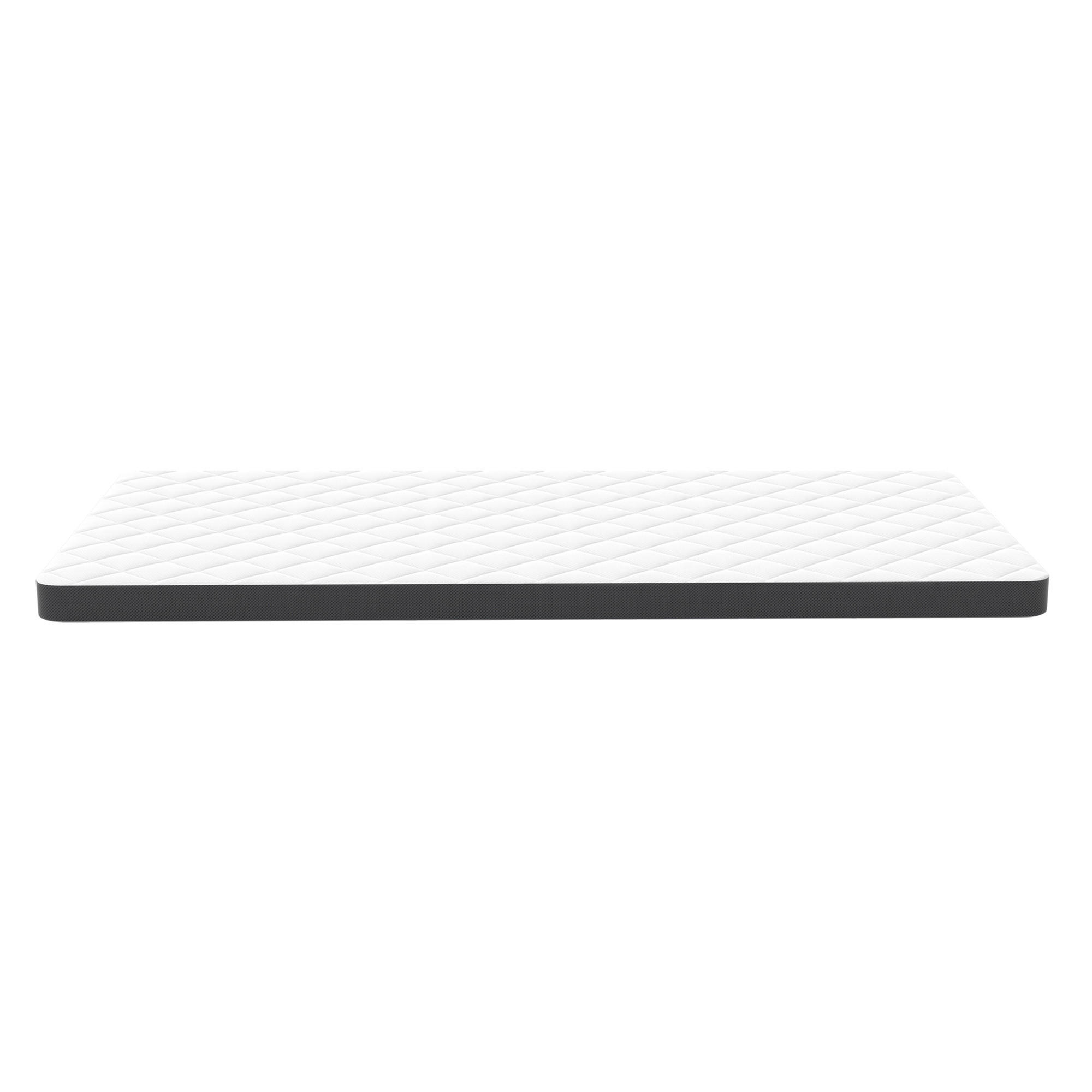 KOMFORTSCHAUMMATRATZE 180/200 cm Weiß + Grau Höhe 7 cm, H3 - Weiß, Textil (180/200cm) - Oxeza