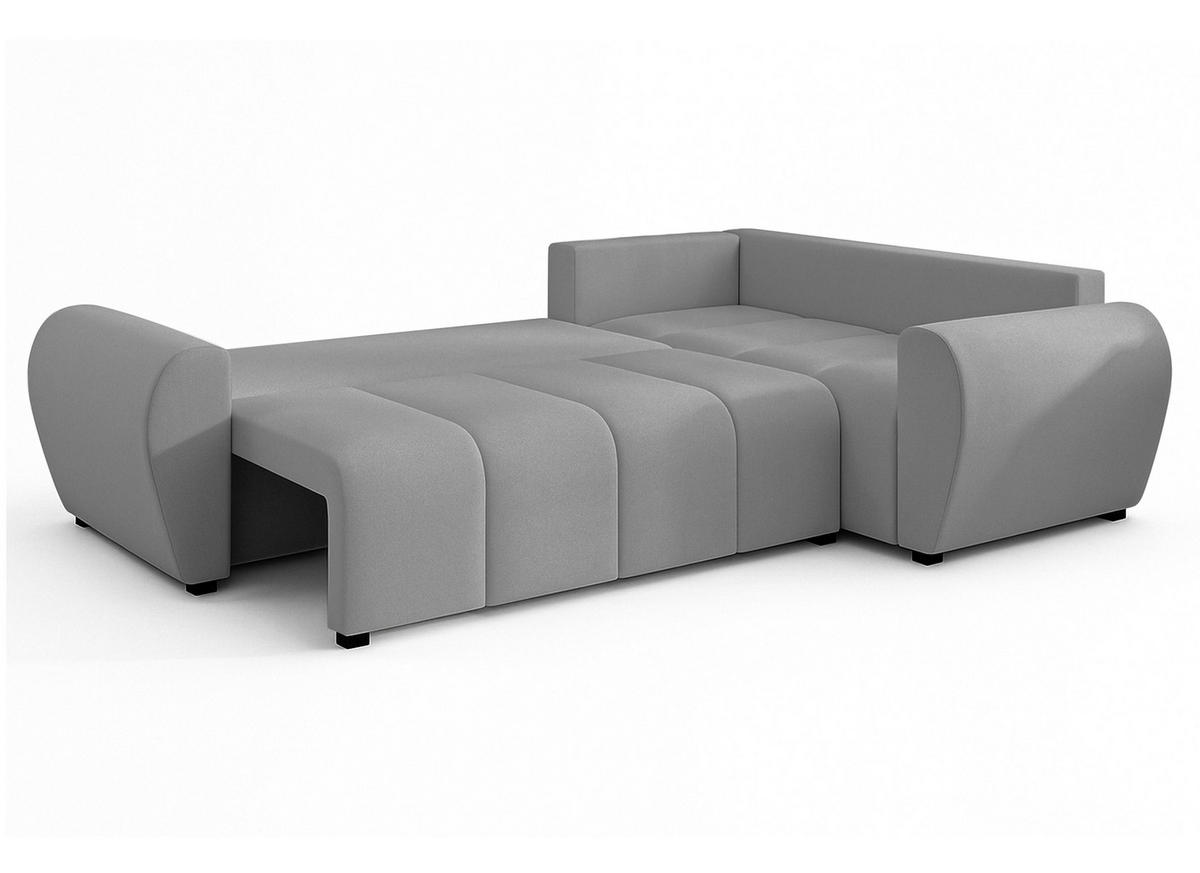 ECKSOFA L Form Malatya MAX Hellgrau 246/145/82 cm stilvolle mit Schlaffunktion R - Hellgrau/Schwarz, Kunststoff/Textil (235/175cm) - AX Living