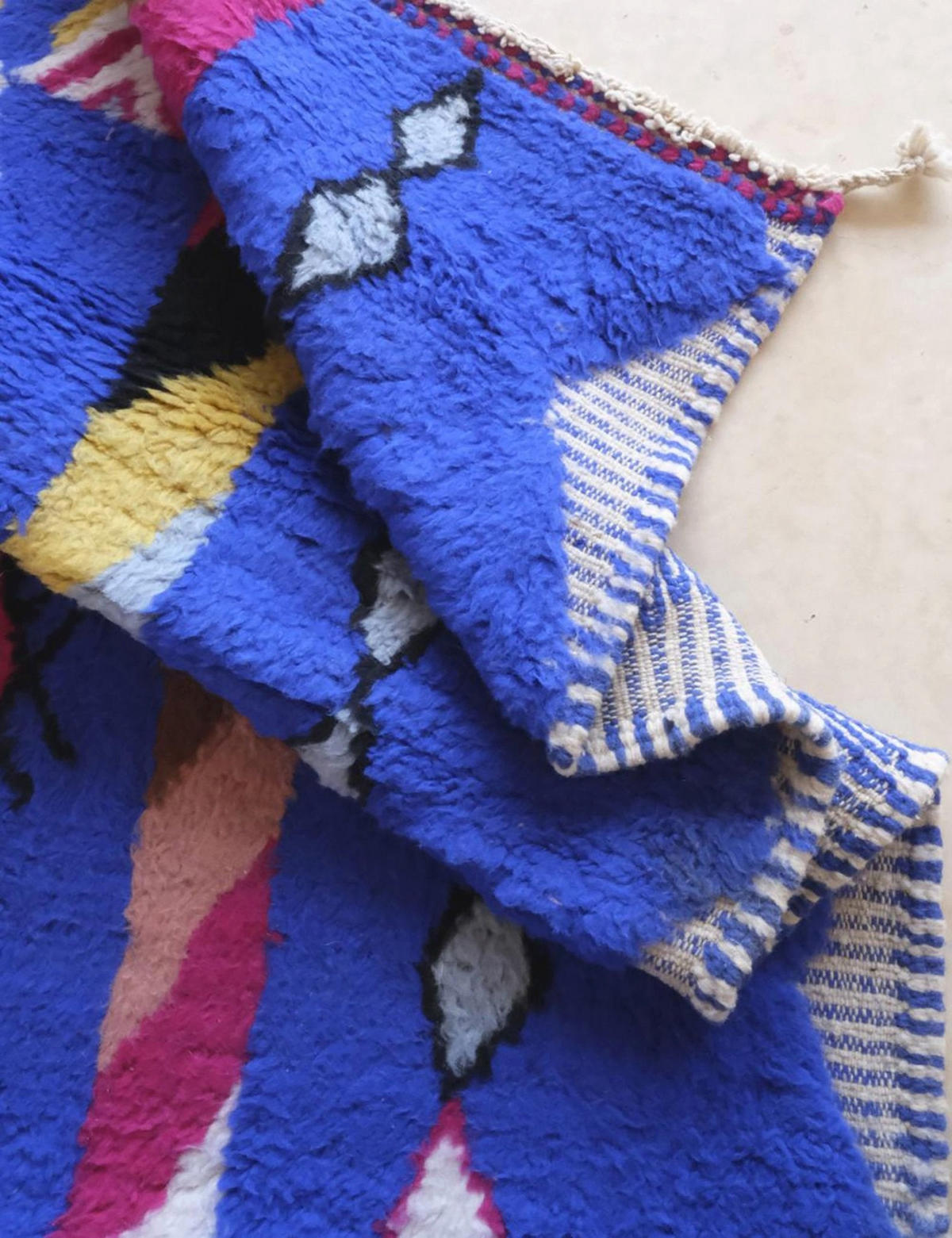 BERBERTEPPICH aus Marokko aus reiner Wolle 200x 300 cm - Blau, Naturmaterialien (200/300cm) - AFK Living