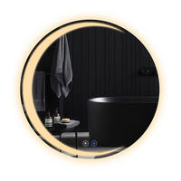 BADEZIMMERSPIEGEL Redinger mit LED-Leuchte Ø80 cm - Weiß, Glas (80/2.4/80cm) - Nettlife