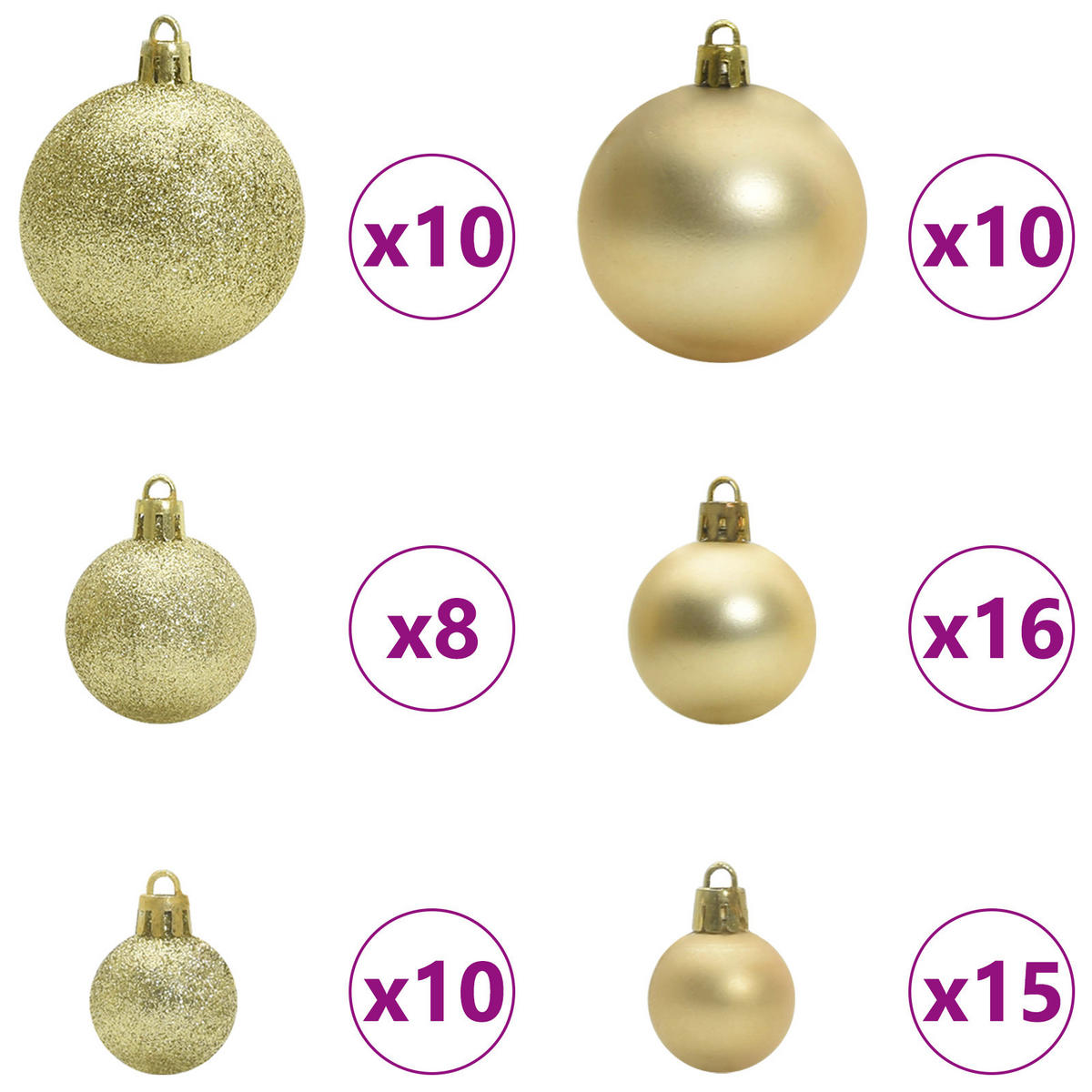 WEIHNACHTSBAUM Künstlicher 155/155/300 cm Grün PVC - Goldfarben/Grün, Kunststoff (300cm) - vidaXL