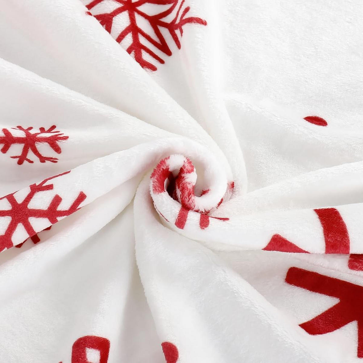 DECKE – Weihnachtsdecke – 150 x 100 cm – Weiß - Weiß, Textil (150/100cm)