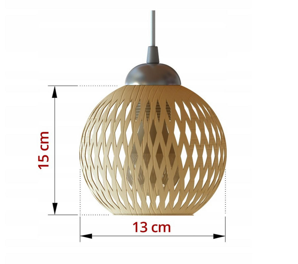PENDELLEUCHTE BOHO - Beige/Weiß, Glas/Metall (15/34/100cm) - kiki design