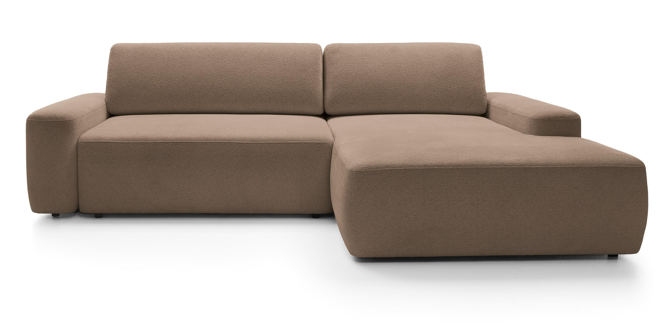 ECKCOUCH mit Schlaffunktion Orea M, 265 cm, Bettkasten, Rechts, Dunkelbraun - Dunkelbraun, Holz (162/264cm) - Emporius