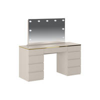 SCHMINKTISCH - 156.8 cmcm x 55 cmcm - Holz, Platte - Beige - VUKIA - Beige, Holz (156.8/145.6/55cm) - Vente-Unique