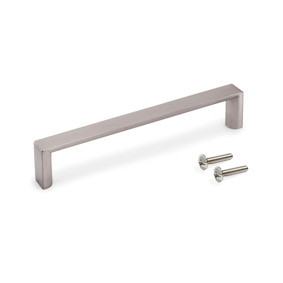 MÖBELGRIFFE Fuji, L135mm, 128mm Achsenabstand, Zamak, Nickel satiniert 25er-set - Silberfarben, Kunststoff (1.2/2.7/13.5cm) - EMUCA