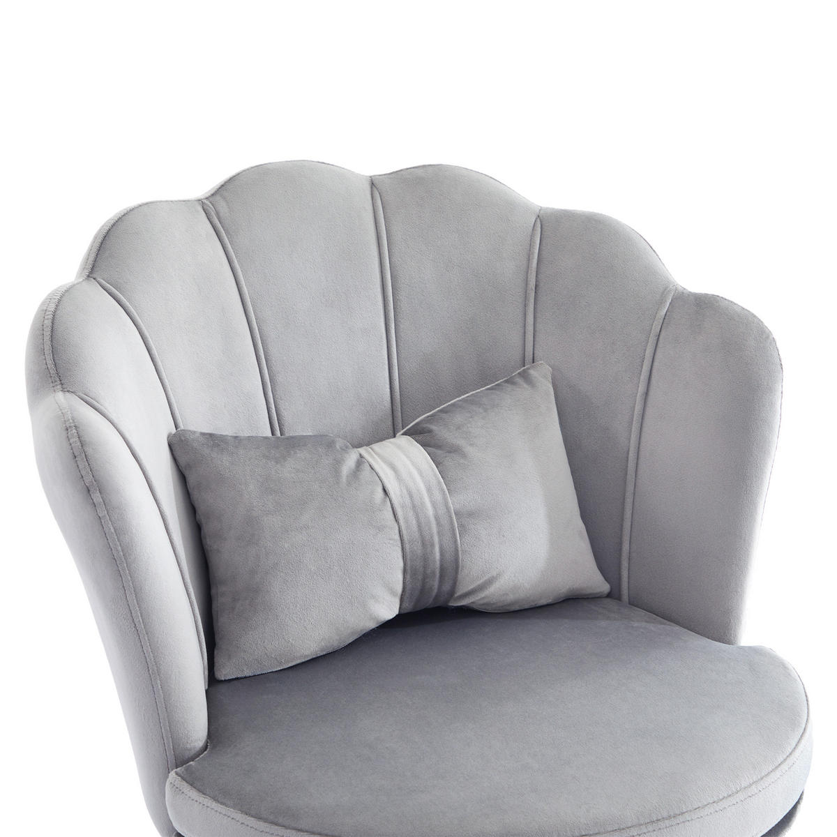 DREHSTUHL Höhenverstellbar,Samt,grau - Grau, Textil (62/73/55cm) - Kaket