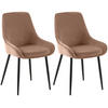 ESSZIMMERSTUHL 2er Set Samt Braun - Schwarz/Braun, Textil (50/86/53cm) - CLP