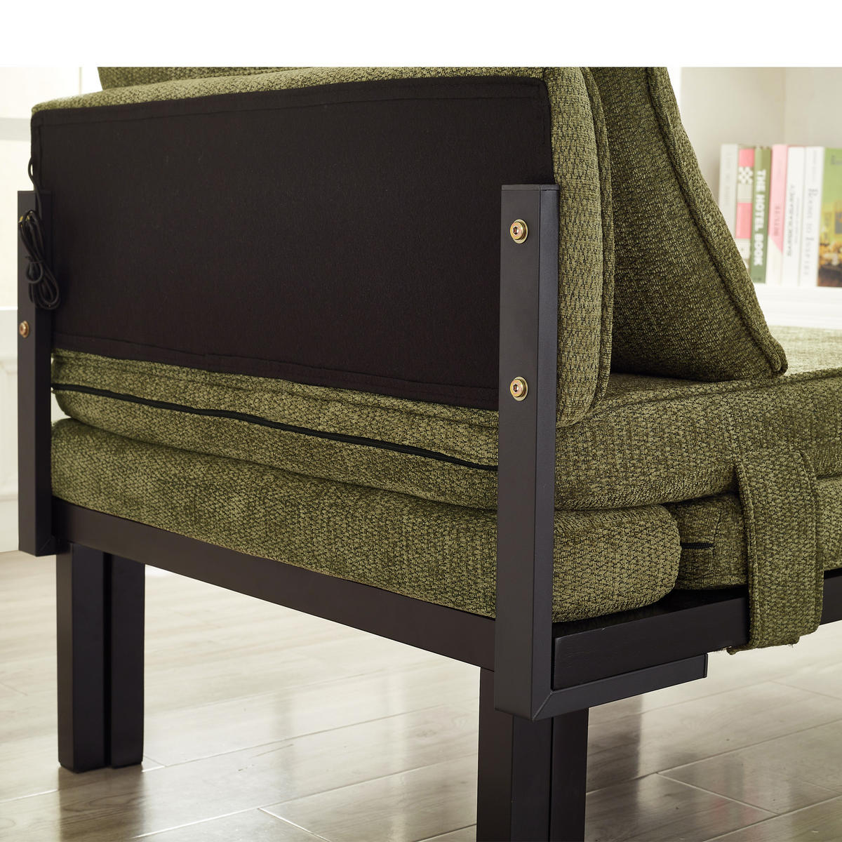 SCHLAFSOFA DE-35087 mit USB-Ladeanschluss Grün - Grün, Holz (82/79/176cm) - ComfortXL