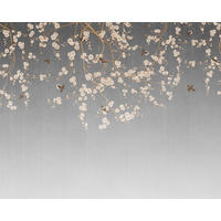 FOTOTAPETE Blumen und Vögel 3.5 x 2.79 m - Grau, Papier (350/279cm) - Sanders & Sanders