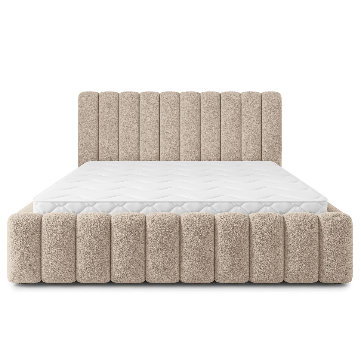 POLSTERBETT DINESE Q 180x200 cm mit Bettkästen - Beige - Beige, Holz (180/200cm) - MASSENO
