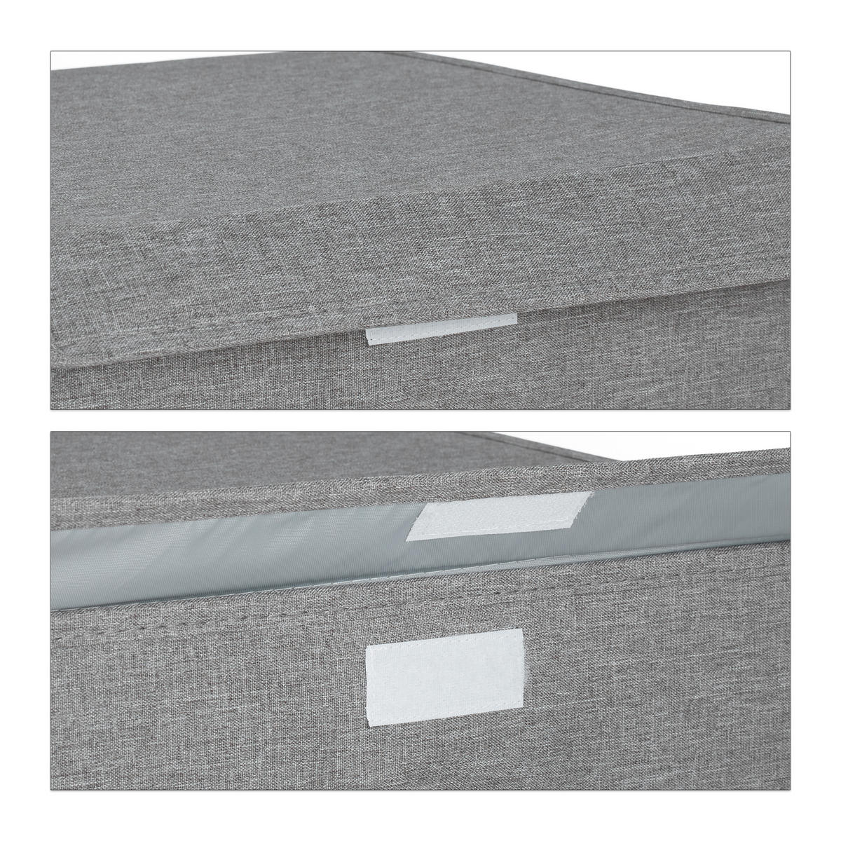 WÄSCHEKORB Set - Grau, Wellpappe/Textil (35.5/55.5/35.5cm) - Relaxdays