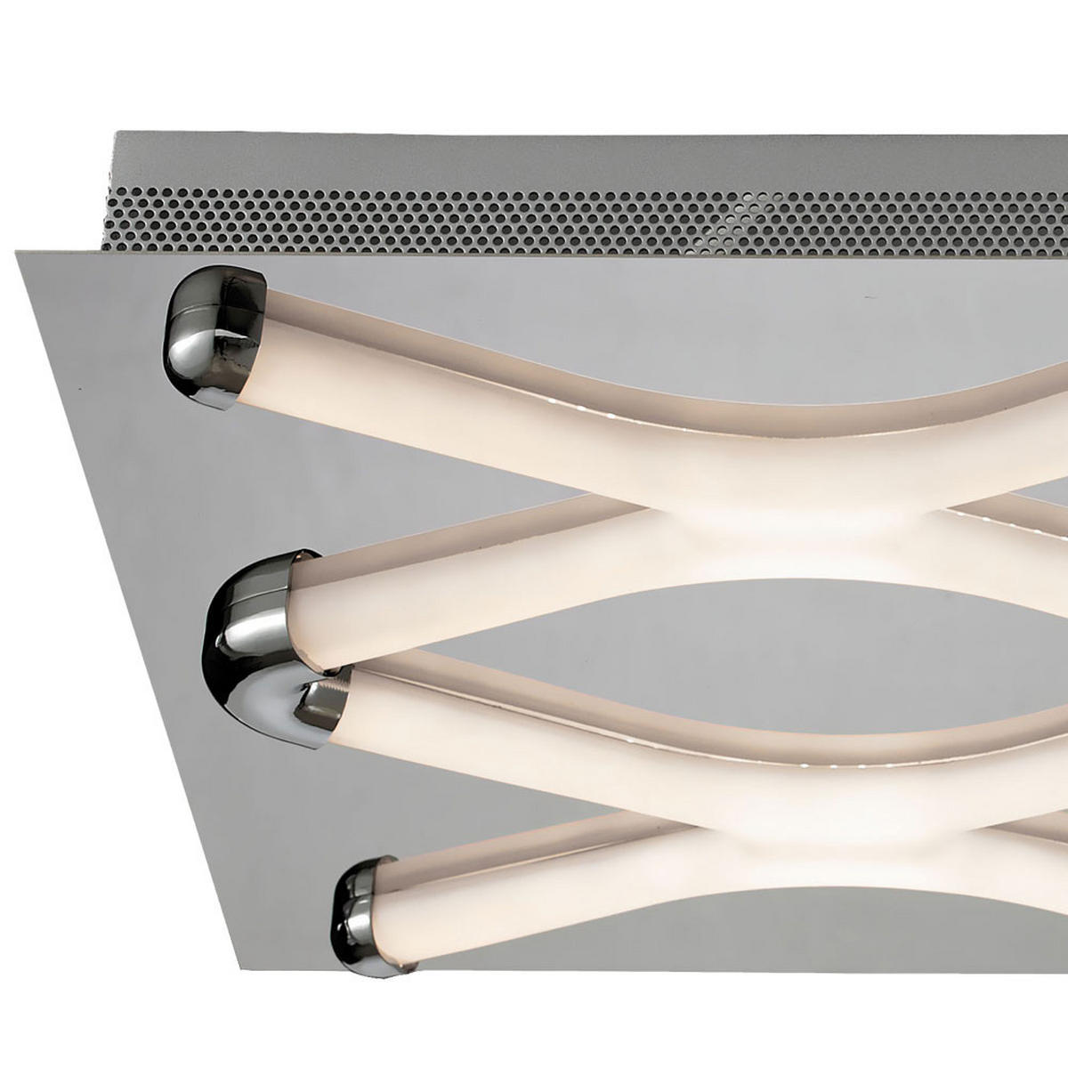 LED DECKENLEUCHTE Metall Chrom satiniert Silber - Silberfarben, Metall (58/34/6cm) - Esto