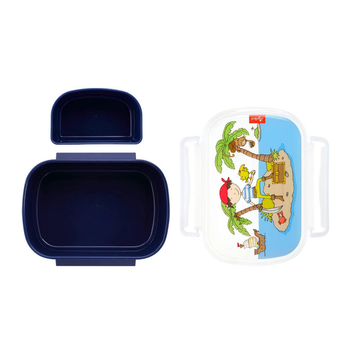 BROTDOSE + TRINKFLASCHE Sammy Samoa Insel, blau 2er Set - Dunkelblau, Kunststoff (1/1/1cm) - Sigikid
