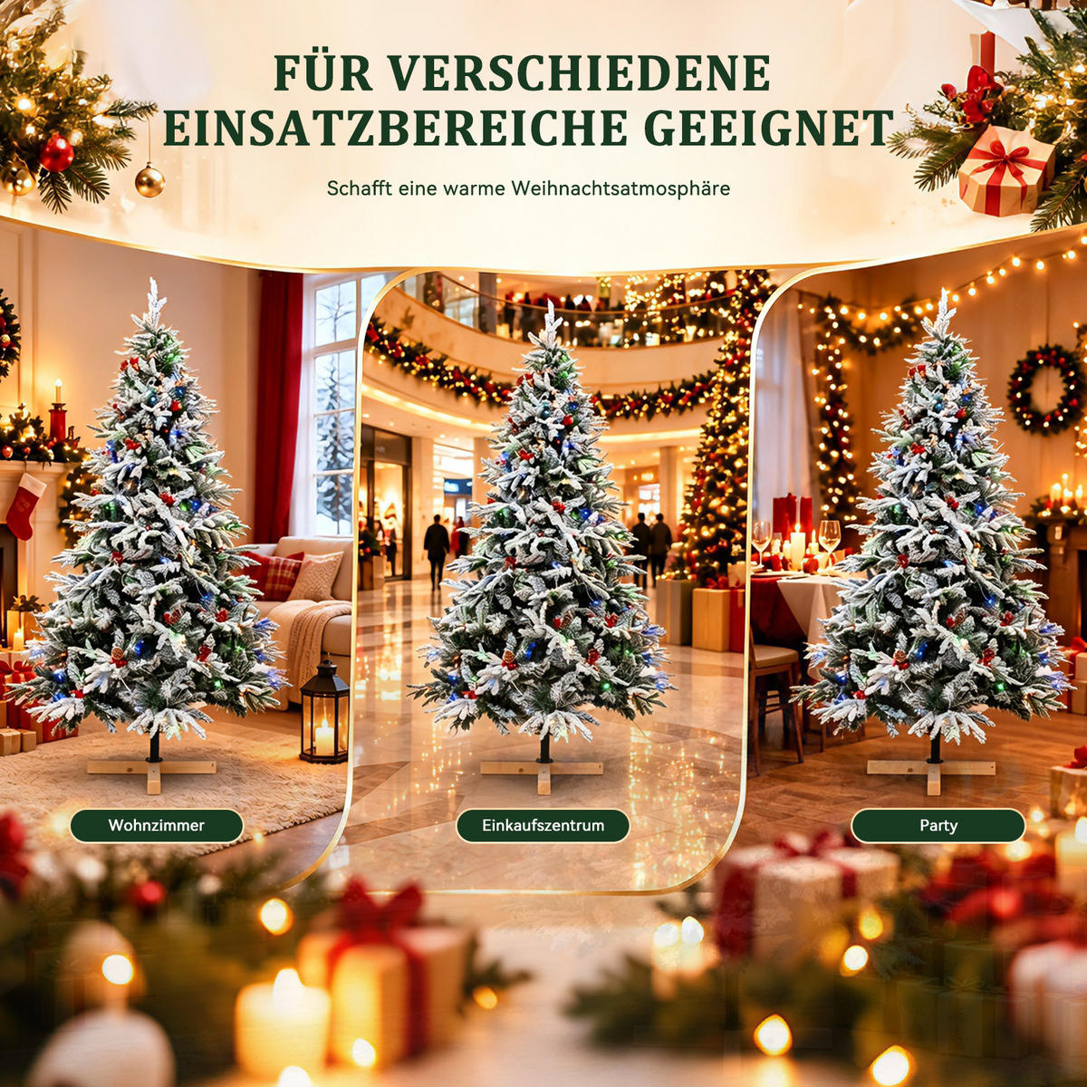 WEIHNACHTSBAUM 150 cm – LED-Dekobaum für Zuhause, Garten, Gewerbe & Feiern - Grün, Kunststoff (150cm)