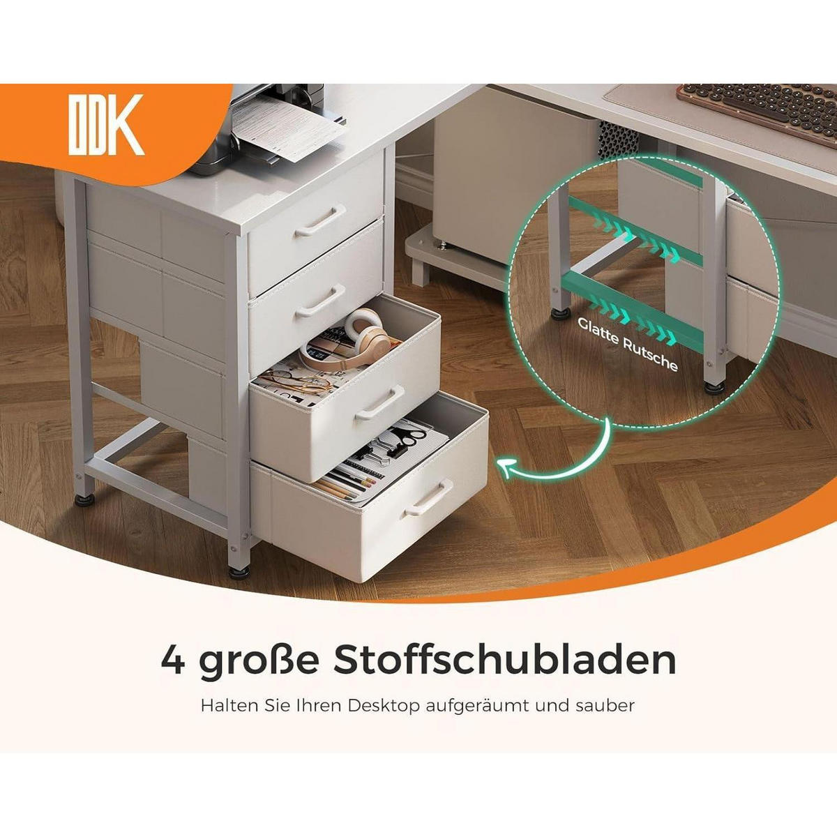 ECKSCHREIBTISCH mit Steckdose und USB-Anschluss Bianco Weiß 135 x 100 cm - Weiß, Metall (100/135/75.7cm)